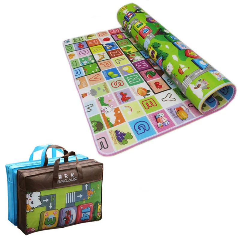 

Free shippingBaby Activity Gym Playmat Crawling Pad Game Blanket Environmental Protection High Density PE Climbing Pad Floor Mat 200*180 CM