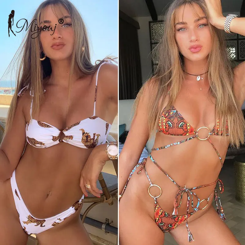 Сексуальный бандо Бикини Miyouj бандажный купальник Женский однотонный 2019