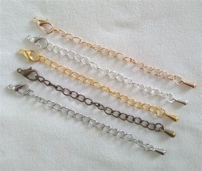 Цепочка-удлинитель длиной 50 мм и 70 10 шт./лот с застежкой-лобстером капельками для