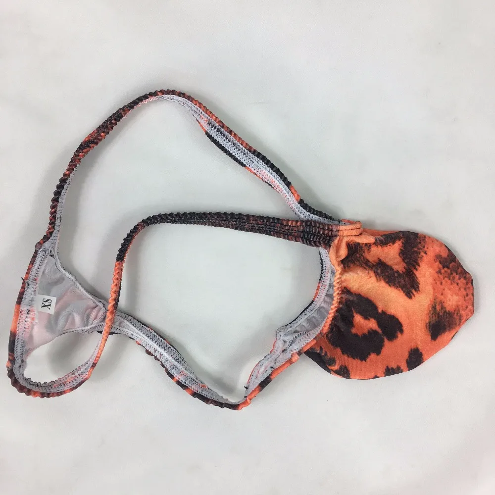

Mens sexy Thong Bulge Pouch T-back Grape Smugglers TIGER prints stretchy swimsuit G4034