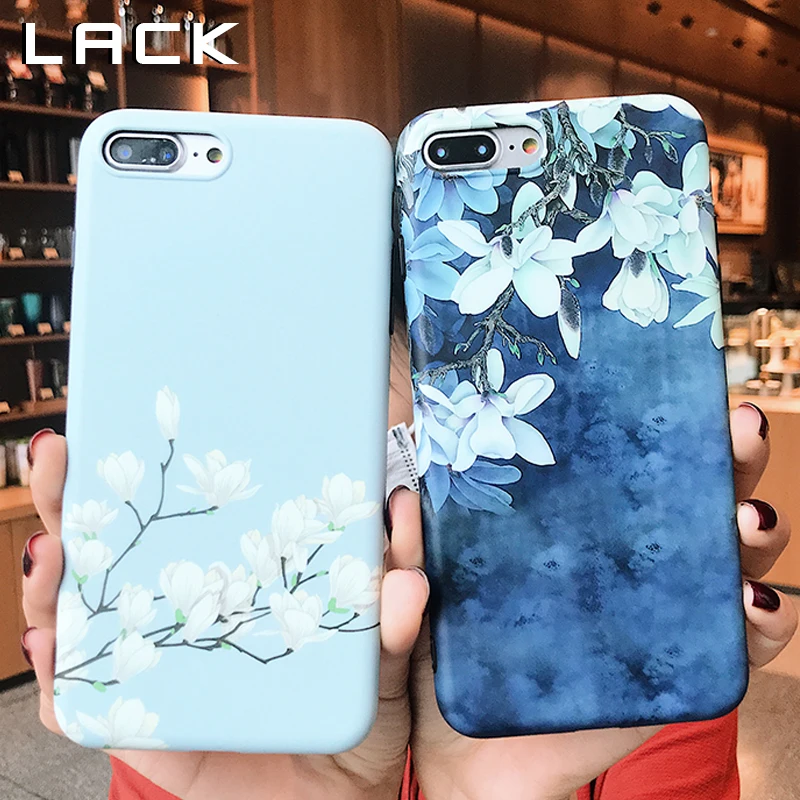

LACK Fashion Magnolia Phone Case For iphone XS Max Case For iphone X XR 8 7 6S 6 Plus Back Cover Lxuury Soft IMD Cases Coque