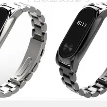 Металлический ремешок для Xiaomi mi band 4, 3, 2, браслет из нержавеющей стали для mi band 2, 3, 4, браслет на запястье, сменный Браслет из нержавеющей стали