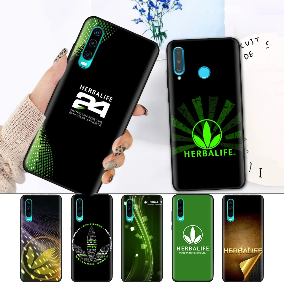 

Black Silicone Cover Case for Huawei P30 P20 P10 Mate 20 10 Nova 5 5i Lite Pro P Smart+ Z 2019 Plus Phone Soft Shell Herbalife