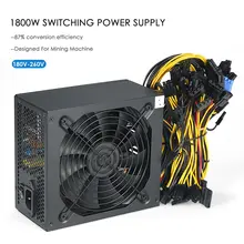 1800W Switching Server Power Supply High Efficiency Mining Machine Power Source for Ethereum S9 S7 L3 Rig Mining Bitcoin180-260V