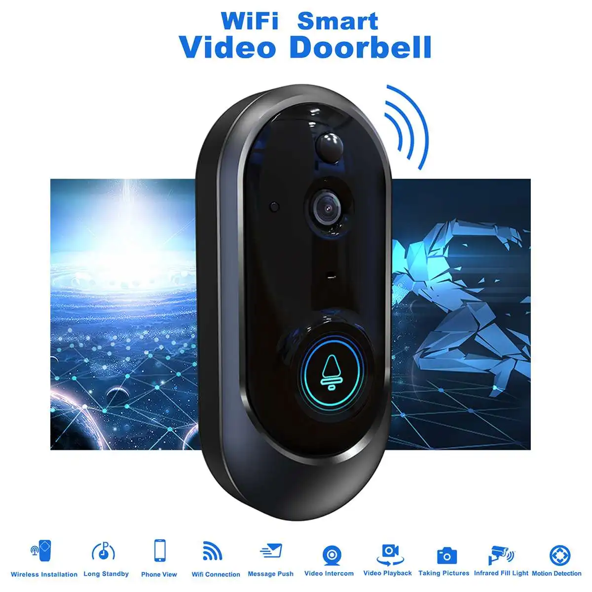 

Smart WI-FI Video Intercom Door Phone Door Bell 2.4GHz Doorbell Camera For Apartments IR Alarm Wireless Security Camera