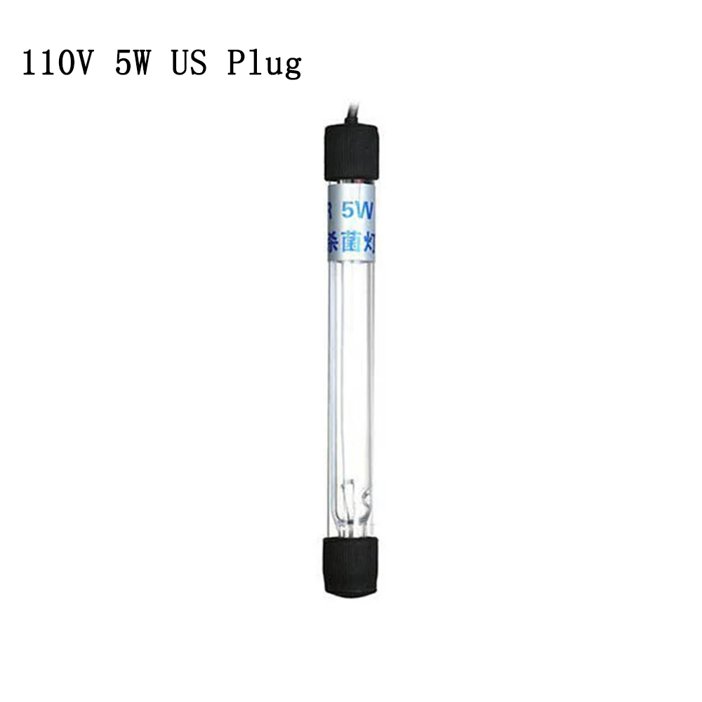 Аквариумные лампы UVC, стерилизатор, трубчатая лампа, лампа для бассейна, аквариума, бактерицид, УФ Дезинфекция, очистка воды, очиститель - Цвет: 110V 5W US Plug