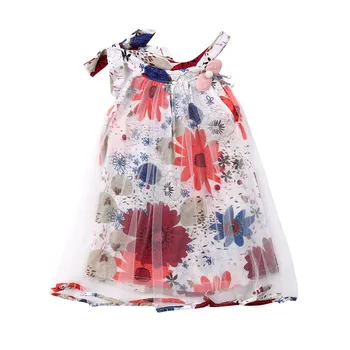 

Infant girls clothes Summer sleeveless baby girls dress kids Floral party dresses Newborn princess wear