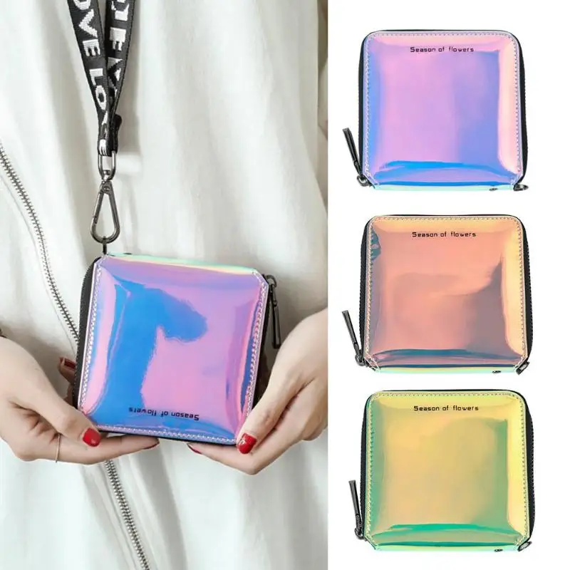 

2019 Fish Scale Women Long short Wallets Zipper Shiny Zipper PU Polyester Fibre Coin Purse Clutch ID Card Holders Ladies Bag
