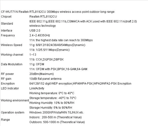 Comfast CF-WU771N Сетевой USB WiFi адаптер LAN беспроводной сетевой карты 300 м wi-fi приемник длинный wi-fi радар антенна wi-fi dongle