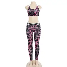 Женский тонкий спортивный костюм, комплект для фитнеса и йоги, спортивный бюстгальтер и штаны для йоги, леггинсы с принтом, спортивная одежда для спортзала, бега, спортивный костюм для женщин