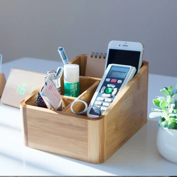 

Bamboo Multi-Function Desktop Store Stationary Items Like Notepads, File Folders, Paperclips, Business Cards, Pens