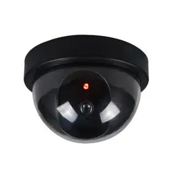 Черный пластиковый умный Крытый/Открытый манекен домашний купол поддельные CCTV камеры безопасности с мигающим красным светодиодный свет