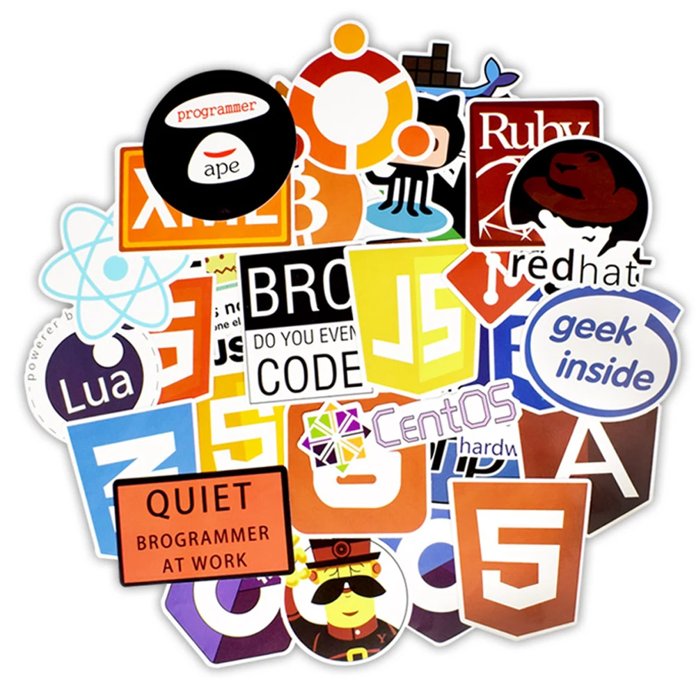 50PCS Stickers Programmer ，Developer， Internet Brands Stickers sliding plate