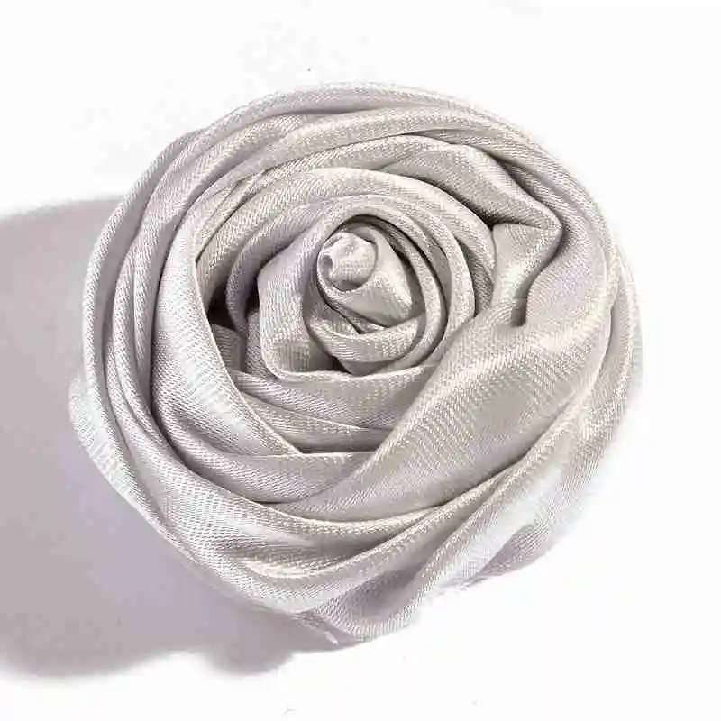 10pcs/lot 5cm 20colors Hair Clips Handmade Rolled Soft Satin Rose Flowers Artifcial Solid DIY Fabric Flowers For DIY Headband - Цвет: T