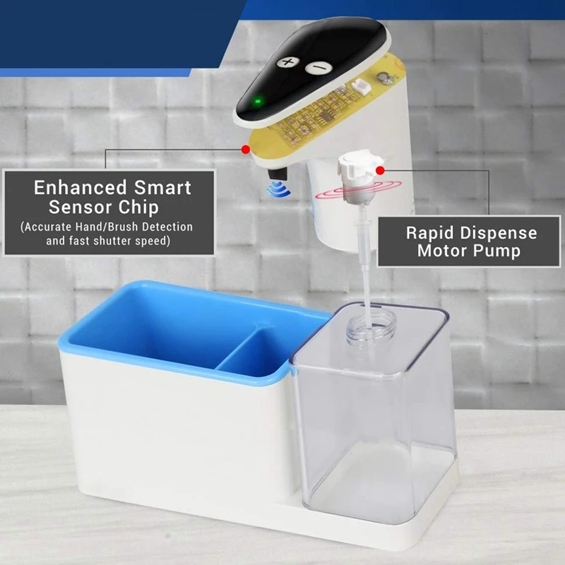 BHTS-высококачественный диспенсер для кухонного мыла 15 унций с держателем для губки, автоматическая и Бесконтактная технология, Идеальная