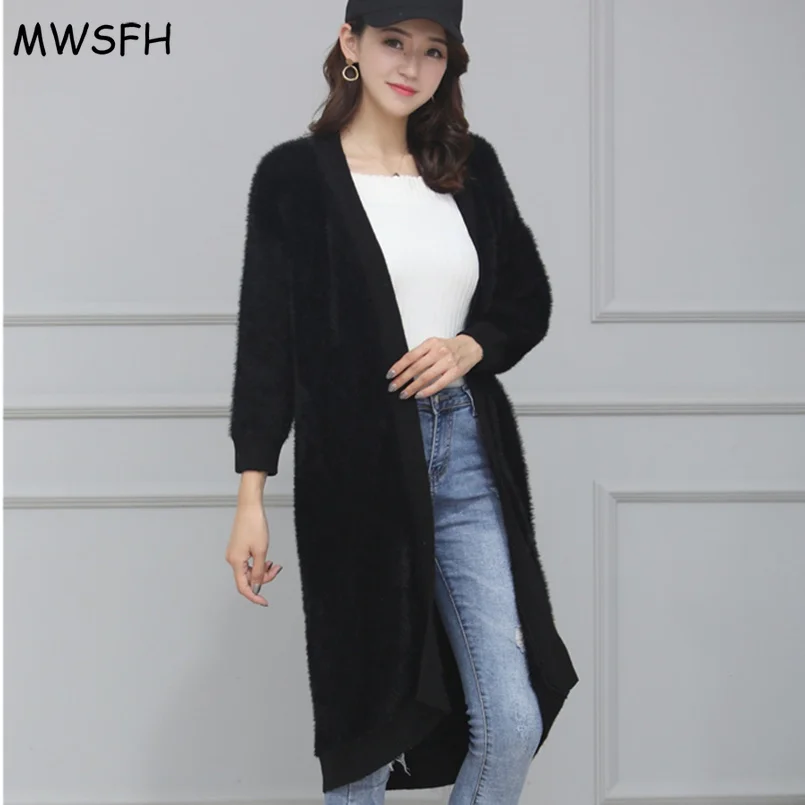 

Faux Lambswool Oversized Jacket Coat Winter Black Warm Hairly Jacket Women Autumn Outerwear 2018 New Female Overcoat