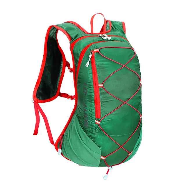 road bike with backpack