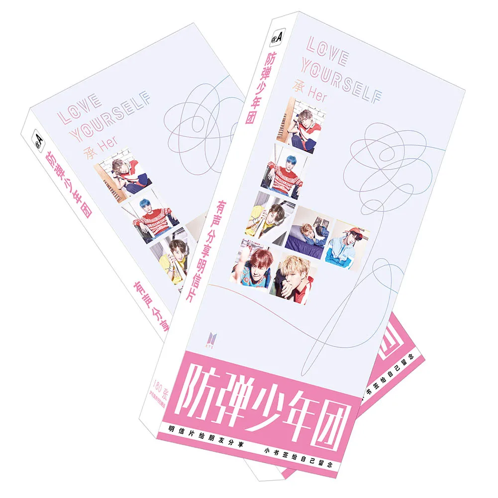 2017 KPOP BANGTAN BOYS BTS BOX SET POSTCARD Stickers LOVE YOURSELF Support Gift Collection