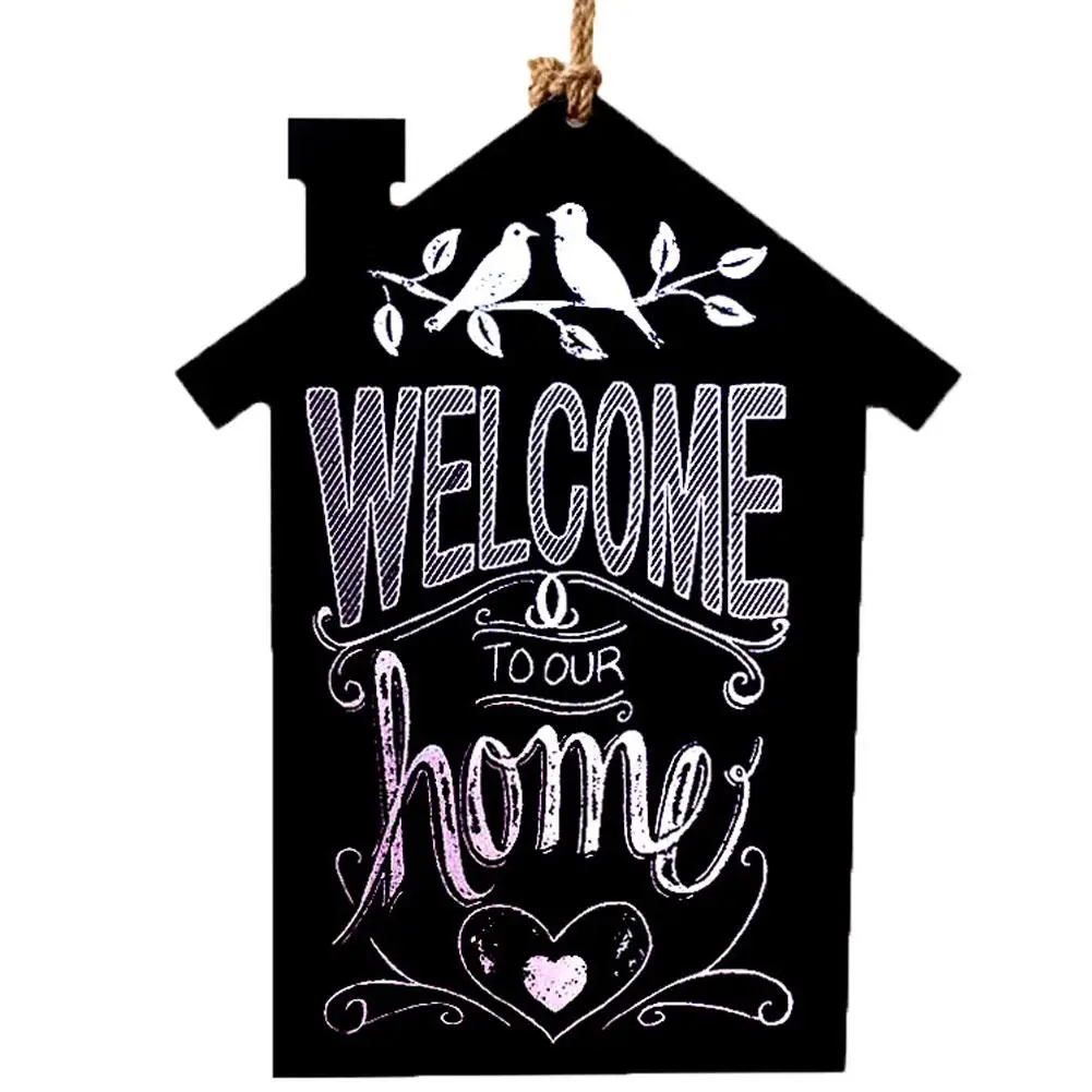 

Wooden Message Board Bird House Design Blackboard Chalkboard Hanging Ornament