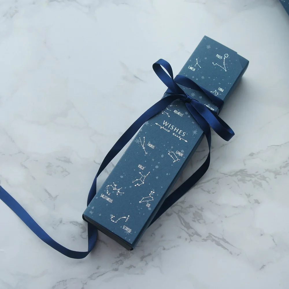 22,5*4*3,5 см синий Серебряный Зодиак 10 Набор Подарочная коробка для шоколада свадьба день рождения Рождество Маленькая Конфета Упаковка подарков