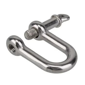 

M6 D Type Shackle Short Paragraph Rigging 304 Stainless Steel 1/4 inch Shackle Hooks boat rigging hardware