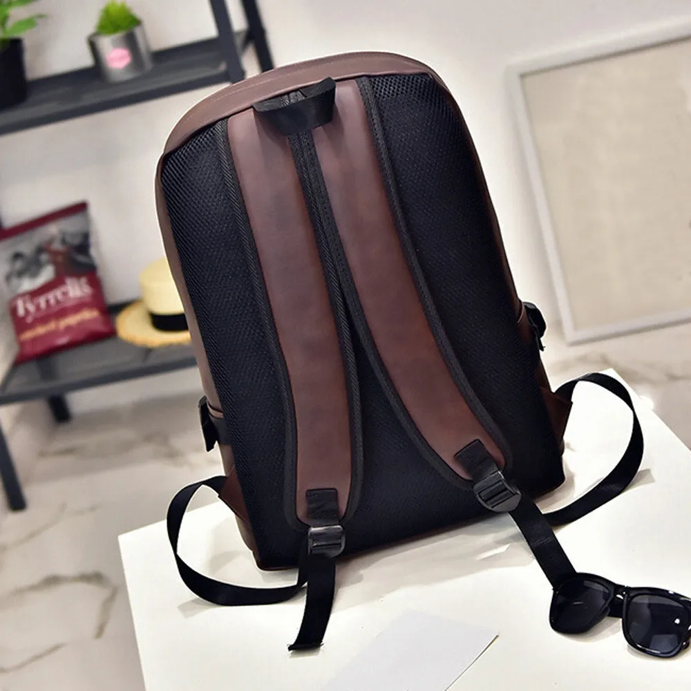 Aelicy hombres de gran capacidad backpacksPU de los hombres de cuero de hombres de mochila para 15,6 pulgadas ordenador portátil mochila 2019 mochila masculina