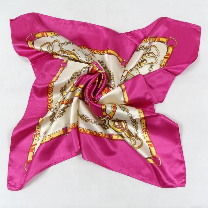 Стиль женский атласный красный большой квадратный шелковый шарф с принтом, горячая распродажа женский кофейный шелковый шарф для лета, осени 90*90 см