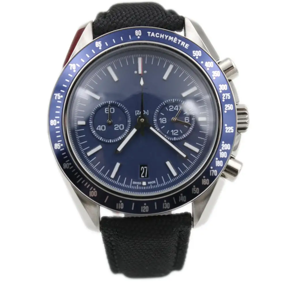 

Oem Speedmaster Quartz AAA Luxury Brand Mem's Stop Watch James Bond 007 Blue Ceramic Bezel Crystal Sapphire Sport Limited AAA+