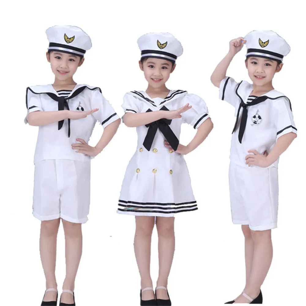 100-160cm-Teenager-Girls-Dress-Chorus-Stage-Wear-Dance-Performance-Navy-Sailor-Costumes-Kids-Boys-Army