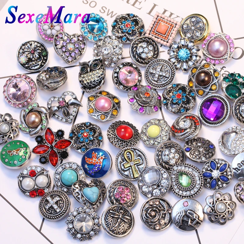 Buy 10pcs/lot Wholesale Snap Button Jewelry Mixed