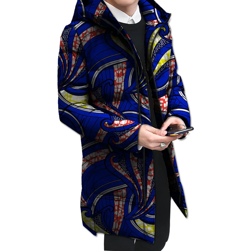 

Fashion African Print Men Winter Jacket Mens Jackets And Coats Dashiki Thick Warm Jacket Hooded Men Long Parka Outerwear Coat