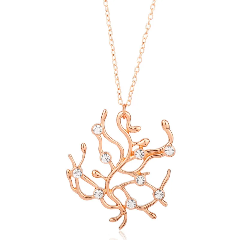 2017 Free shipping Beauty and the Beast Belle Rose Tree Pendant necklace font b Valentines b
