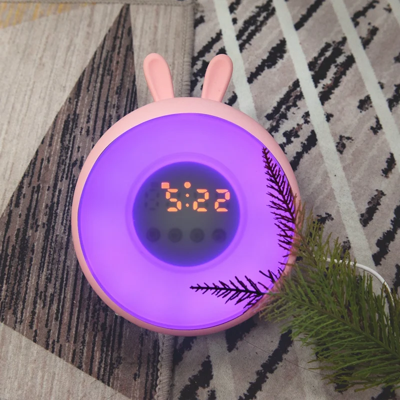 Sunrise Alarm Clock- Digital Led Clock With 6 Color Switch- Multiple Nature Sounds Sunset Simulation& Press Control- With