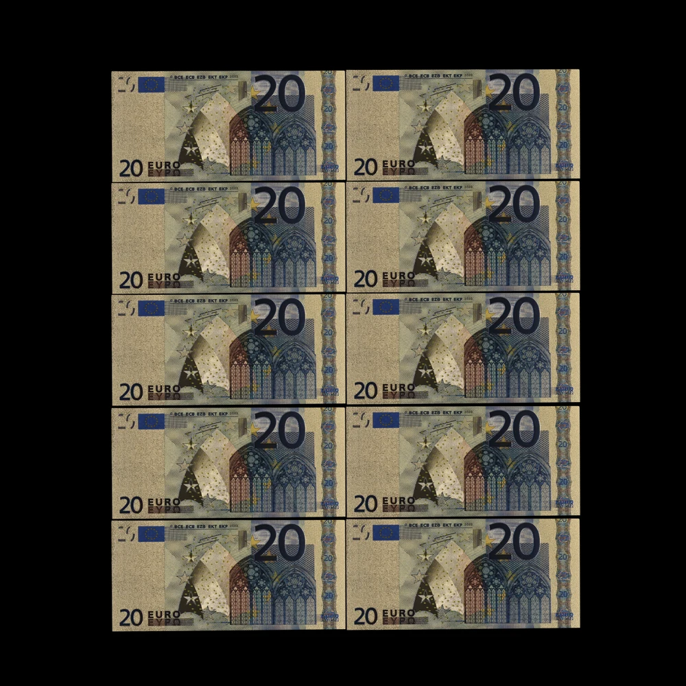 style 3 10 шт. 10 евро золото banknotes в 24 K золото поддельные бумажные деньги для коллекции евро банкноты наборы купюр ЕС коллекция подарок - Цвет: style 3