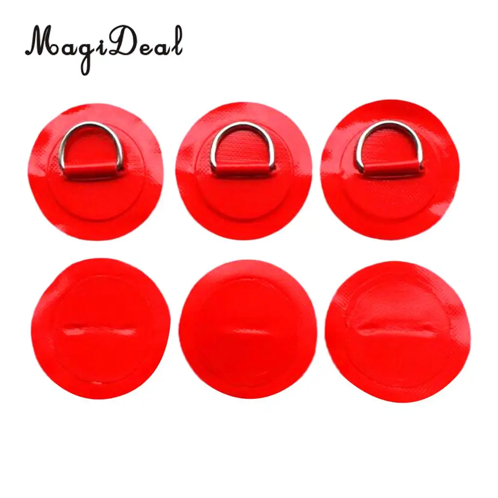 12Pcs 8cm 316 Stainless Steel D Ring Pad/Patch for PVC Inflatable Boat Raft Dinghy Canoe Kayak Surfboard Accessories Red+Blue