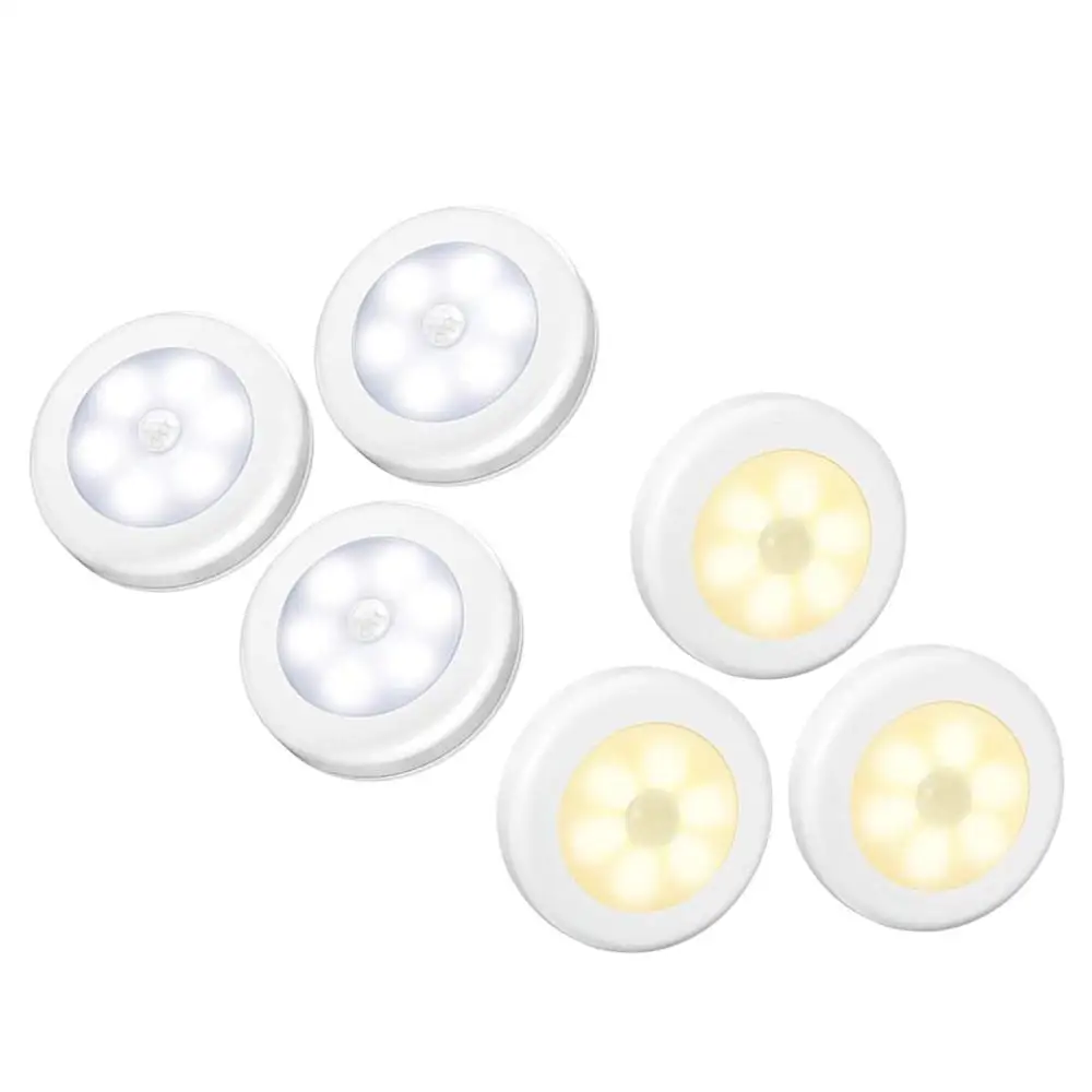 

Smart Night Light Led Sensor Light Human Body Infrared Sensor Light Led Cabinet Light Wardrobe Light Round Sensor Light 3Pcs