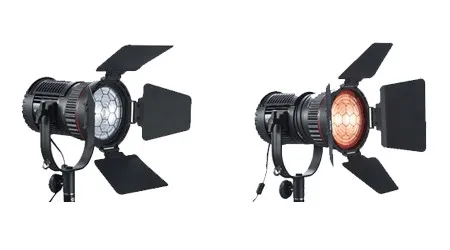 2 x CN-60F 60 Вт 5600K светодиодный светильник Френеля, фокусирующий СВЕТОДИОДНЫЙ светильник для съемок с сумкой+ 2,4 г пульт дистанционного управления+ вольфрамовый фильтр, Светодиодный точечный светильник