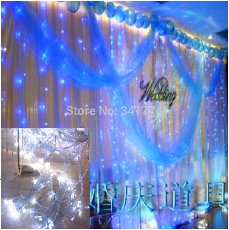 

3*3 m 300 leds LED curtain lights lighting garland for fairy wedding party home garden outdoor Christmas holiday luminaria decor