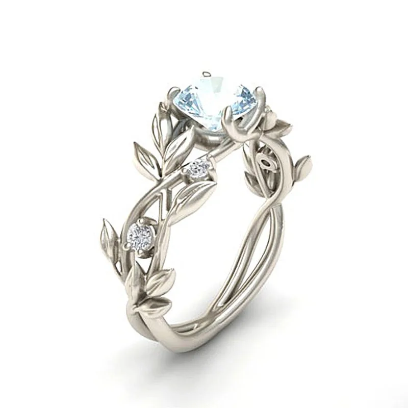 

LNRRABC New Arrival Hot Flowers Finger Alloy Rings Engagement Wedding Ring For Women Crystal Middle Ring Fashion Jewelry