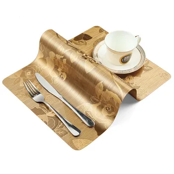 

High-Grade PVC Placemat Insulation Coasters Waterproof Table Cloth Slip-resistant Pad Easy Clean Dining Disc Pads Tableware Mat
