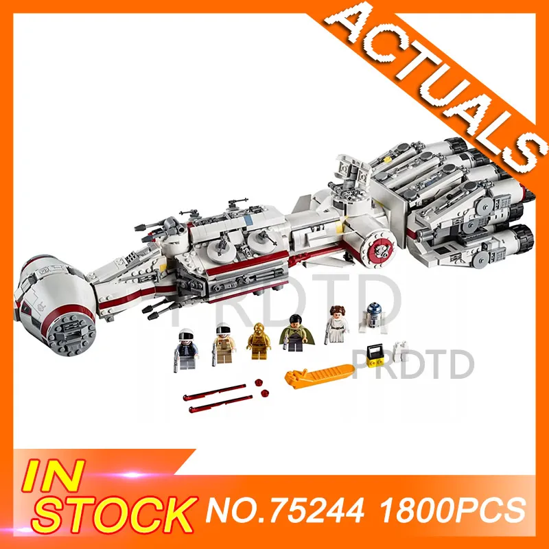 

Star Tantive IV Wars Compatible Legoing Blocks Bricks Building Model StarWars 75244 1800PCS Assembled DIY Birthday Funny Gifts