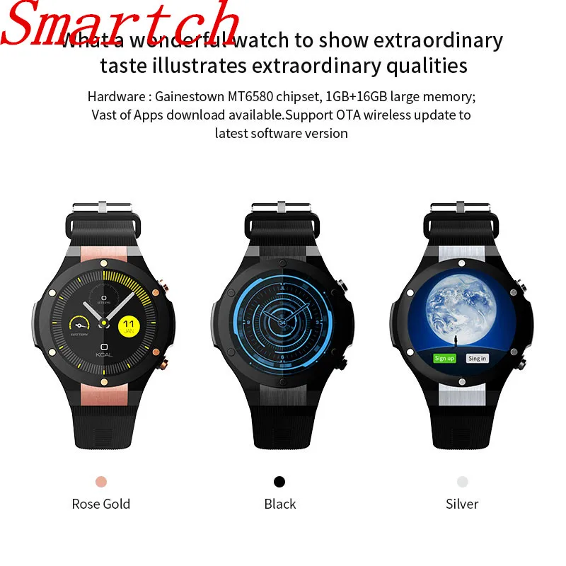 Discount  Smartch 2017 H2 Smart Watch MTK6580 IP68 Waterproof 1.40 inch 400*400 With GPS Wifi 5MP Camera Smar