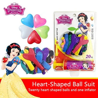 

DISNEY Mickey Minnie Mouse Balloon Cartoon Birthday Party twenty heart-shaped balls one inflator Balloon Kids Toys Decorations
