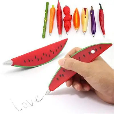 

Cute Creative Fruit Plastic Ballpoint Pen with Magnet Kawaii Vegetable Ball Pens For Kids Student Novelty Gift School Stationery