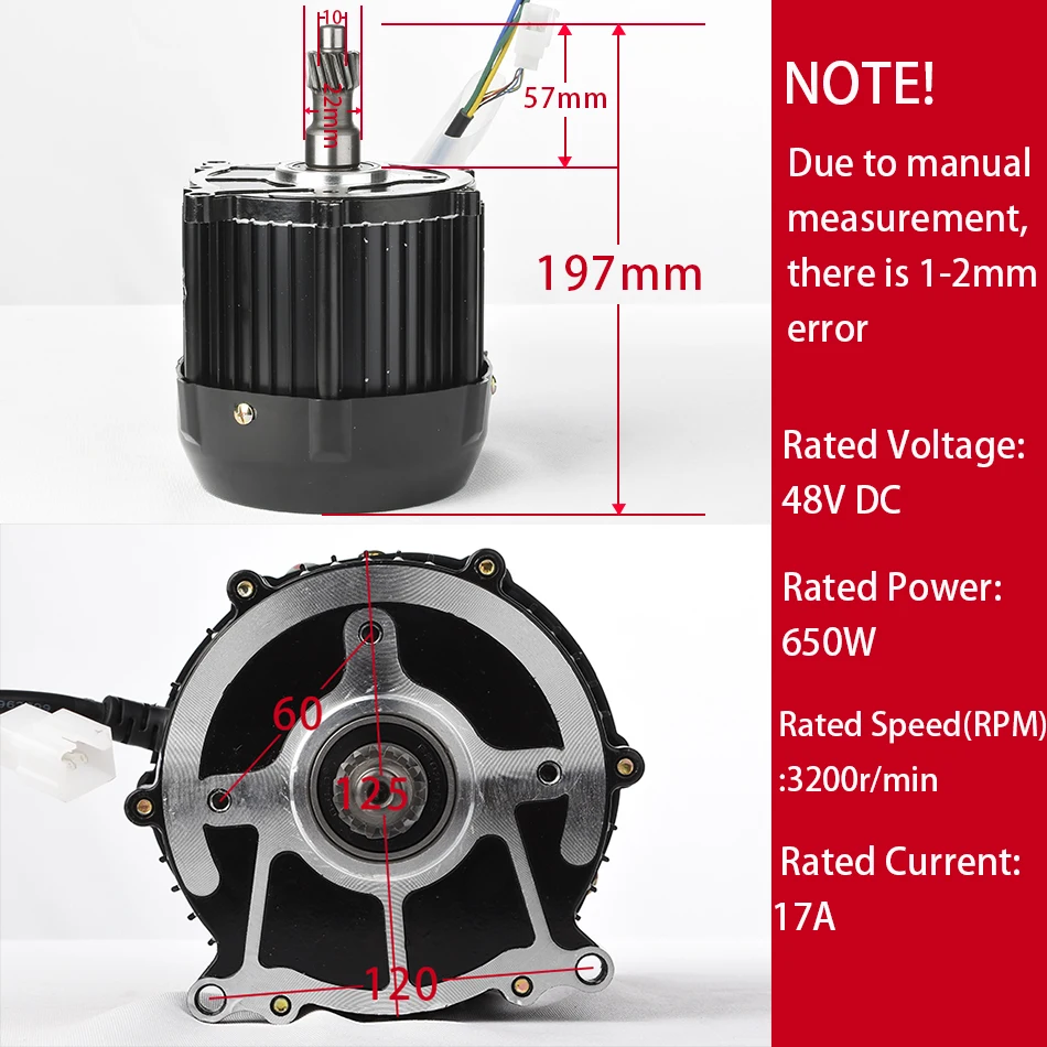 KUNRAY BLDC 650 Вт 48В 60В с бесщеточным двигателем постоянного тока двигателя двигатель переменного тока четырехколесный электромобиль дифференциал задней оси двигатель трицикла конвейер моторы