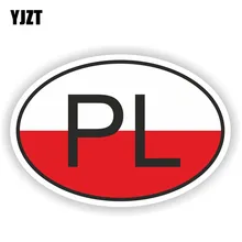 YJZT 15.5CM * 10.5CM PL polska kod kraju naklejki samochodowe owalne naklejka Car Styling 6-1501