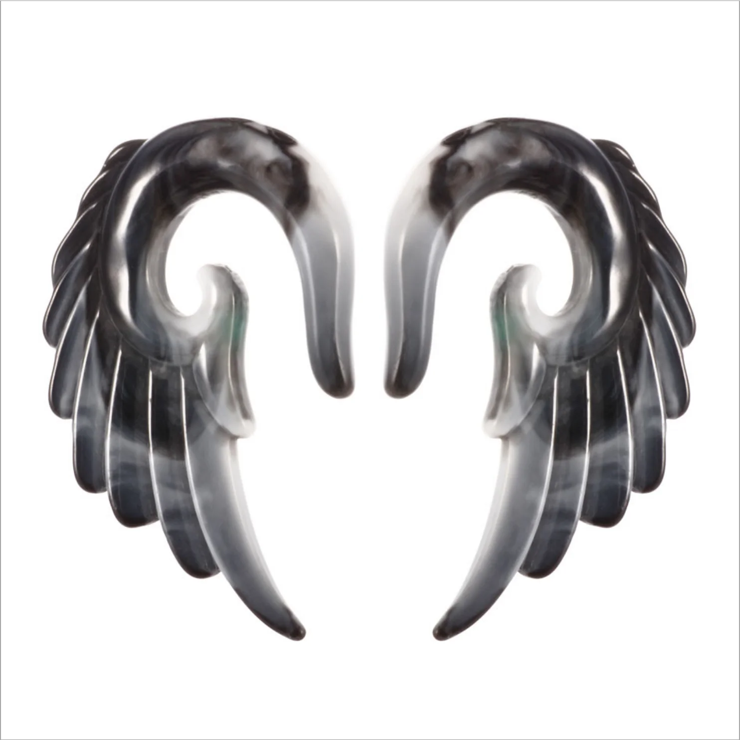1 Pair Angel Wing Acrylic Ear Spiral Taper Expander Plug Body Piercing