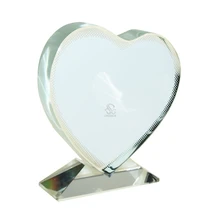 Cadre Photo en cristal blanc en forme de cœur, pour Sublimation d'image personnalisée