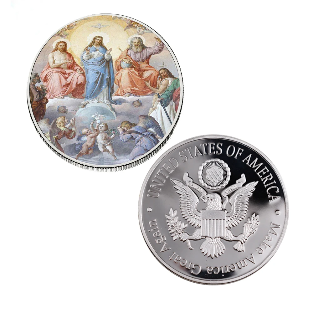 Мировая сувенирная монета знаменитый человек монеты Иисуса креативный 999,9 посеребренный сувенир коллекции монет - Цвет: style 1