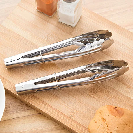 

Warm Stainless Steel Barbecue Locking Tongs Serving Clip BBQ Grill Baking Salad Steak Vegetable Pasta Kitchen Tool 1pcs